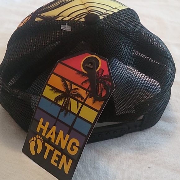 Hang Ten snapback trucker hat cap One Size palm trees NWT - Picture 4 of 6